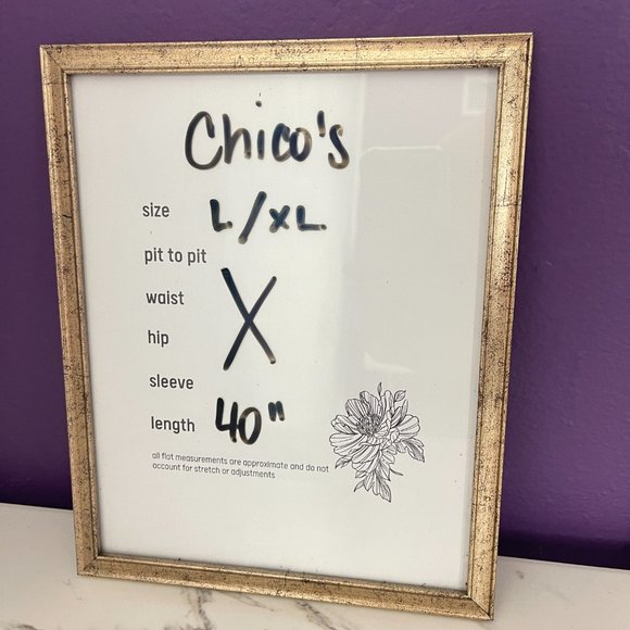 SOLD Chicos Black White Delicate Floral Ruana - Picture 4 of 4